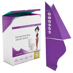 SpiderJuice 10Pc Disposable Portable Freedom to Stand and Pee Female Urinary Urination Urine Funnel Device FUD Cone for Women Ladies Girls Ditch Dirty Toilets