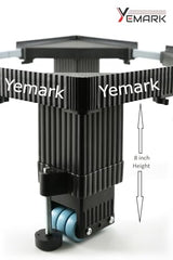 Yemark Good Height (8 Inch from Ground), Side Addustable 24 Wheel Heavy Duty Front & Top Load Fully Automatic Washing Machine Stand & Fridge Stand (Metal and Plastic)(Min -36cmx36cm,Max -76cmx76cm)
