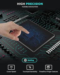 JOMAA Wired touchpad Supports Multi Gesture Control, Touch Mouse, and Second Hole pad, Suitable for Windows and Mac (Silver)
