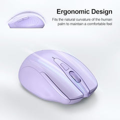 TECKNET Wireless Mouse, BT 5.0/2.4G, Rechargeable 6-DPI Silent, Grey