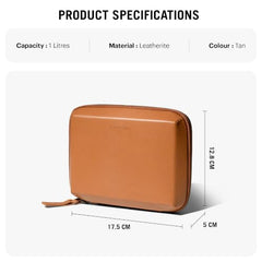 DailyObjects Leather Travel Electronic Accessories Storage Bag | Portable Gadget Organizer Case | Tech Kit Pouch for Cables, Drives, Chargers, Adapters, Power Banks | Charger Wire Organiser - Yellow