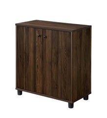 DeckUp Mia 2-Door Shoe Rack (Walnut, Matte Finish)