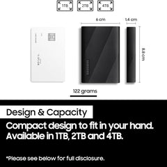 Samsung T9 Portable External SSD 1TB, USB 3.2, Speed up to 2,000 MB/s Read Speed, Storage for Professional Creators - videographers, Graphic Designers, Artists, MU-PG1T0B/WW, Black