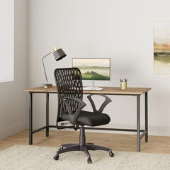 Green Soul Seoul X Office Chair, Mid Back Fabric Ergonomic Home Office Desk Chair with Comfortable & Spacious Seat, Rocking-tilt Mechanism & Heavy Duty Metal Base (Black)