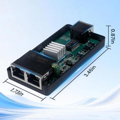 2-Port Gigabit PoE Extender/Switch, 30W Input, 25.5W Output, IEEE 802.3af/at, PoE Splitter Repeater, Power Supply for 2 PoE Devices Such as IP Cameras, IP Phones, Wireless AP, Minimalist Style