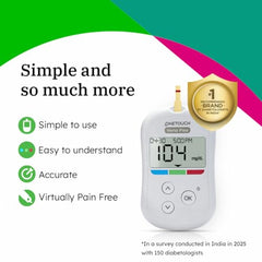 OneTouch Verio Flex glucometer with 10+50 Test Strips | Sync your results with OneTouch Reveal mobile app| Simple & accurate testing of blood sugar | Includes 10 Sterile Lancets + 1 Lancing device