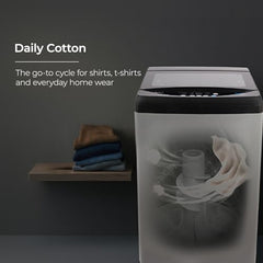 Midea 9kg 5-Star Top Load | Fully Auto | Soft Close Glass Lid | Hydrowave Stainless Tub | 10 Wash Programs | Auto Drum Clean | Magic Filter | Child Lock | Delay Wash | Inox Grey | MWMTL090FP1GNIG