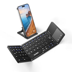 Samsers Foldable Bluetooth Keyboard with Touchpad, Ultra Slim Compact,Black