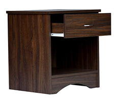 DeckUp Plank Bei Engineered Wood Bed Side Table and End Table (Walnut and White, Matte Finish)