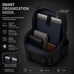 GadgetBite Zenith 32 Litre Laptop Bag with 15.6 Inch Laptop Compartment and Organiser Pocket for Men Women Boys Office College and Travel with Bottle Pocket Laptop Backpack - Black (Grey)