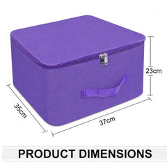 Storite 2 Pack Nylon Wardrobe Bag Underbed Cloth Storage Organizer | Moisture Proof Storage Bag, Storage box for Clothes Saree Bags, Zippered Closure & Handle - Magenta,37x34x23 cm