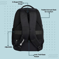 Half Moon Signature 45L Business Backpack Bag for Man | Professional Water Resistant 15.6 Inch Laptop Bags for Men Office use | School Bag for Boys | Travel Laptop Bags for Women Office use