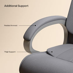 Green Soul Kiev Orthopedic Boss Chair | Leatherette Office Chair | Ergonomic Executive Chair with Spacious Cushioned Seat | Heavy Duty Metal Base | Rocking Function (Black)
