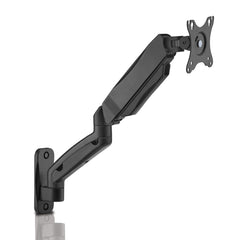 White Mulberry |DIY| Wall Mounted Monitor Stand Mount | Supports 15-32 Inch Screens| 9 Kg Screen Load | VESA 75X75 & 100X100 | Spring Assisted Wall Mounted Monitor Mount | Black - (Single Screen)