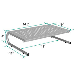 WALI Dual Monitor Stand for Desk, Desk Monitor Riser 3 Height Adjustable, Laptop Riser with Airflow Vents, Desk Organizer for Computer, Laptop, Printer, Notebook (STT003-2), 2 Pack, Black