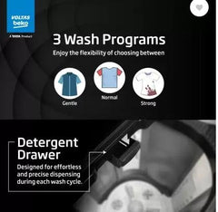 Voltas Beko Semi-Automatic Top Load Washing Machine, 12 Kg Capacity, 5 Star Burgundy