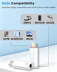 Verilux® 2 in 1 Audio Adapter USB C and Light to 3.5mm Jack Converter