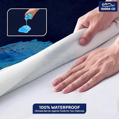 GADDA CO 100% Waterproof Premium Cotton Feel Mattress Protector King Size 78x72 Inch|Ultra Soft Breathable & Fitted Bed Protector Terry Cover Double Bed (6.5x6 feet, Fits 10 Inches, Grey)