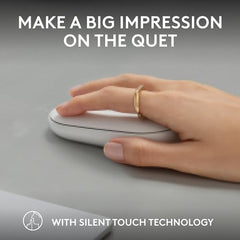 Logitech Pebble Mouse 2 M350s Slim Bluetooth Wireless Mouse, Portable, Lightweight, Customisable Button, 4000 DPI, Quiet Clicks, Easy-Switch for Windows, macOS, iPadOS, Android - Tonal Graphite