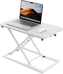 TARKAN Wood Standing Desk Riser, Height Adjustable Sit to Stand Desktop Workstation Table for Laptop & Monitor (Black)