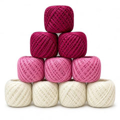Crochet Cotton Thread Yarn Combo, 10 Rolls for Knitting, Crochet, Embroidery and Craft Making, Soft Decorative Thread for Handmade DIY Projects, Yellow & Green