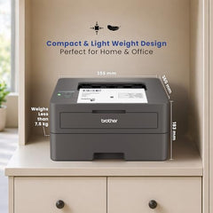 Brother HL-L2440DW (New Launch) Auto Duplex Laser Printer, 30 PPM Print Speed, LCD Display, 64 MB Memory, (WiFi Wireless LAN USB), 250 Sheet Paper Tray, 3000 Pages Inbox Toner, Free Installation