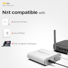 Oakter Mini UPS Basic for WiFi Router Broadband Modem | Supports 12V-2A Routers. Backup Upto 3 Hours | WiFi Router UPS Power Backup During Power Cuts| Current Surge & Deep Discharge Protection