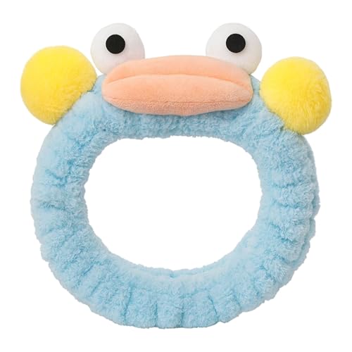 MOMISY Spa Headband for Women, Washable Facial Band, Elastic Hair Band, Makeup Wrap (Mouth-Blue, Free)