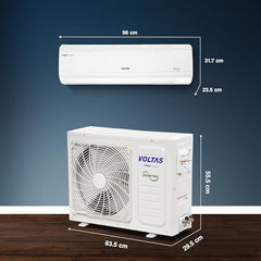 Voltas 185V Vectra CAR 1.5 ton 5 star inverter Split AC|4-IN-1 Adjustable mode|Energy Efficient|High ambient Cooling-cools even at 52Â°C|Anti dust filter with Anti-microbial coating|Copper Coil|White