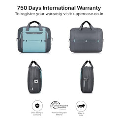 uppercase Alphatech Pro 02 Padded 15.6" Laptop & iPad Compartment Messenger Bag with Trolley Sleeve Quick Access Pockets Detachable Shoulder Strap Office Bag for Men & Women Blue - 19 L
