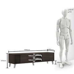 DeckUp Soneva Engineered Wood TV Unit (Wotan Oak & White, Matte Finish)