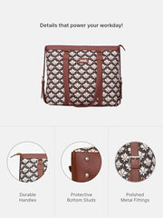 ZOUK Office Bag | Stylish Bags for Office Use | Laptop Bag 15.6 inch | Stylish Tote for Office Use | Purse for Women | Vegan Leather Handbag | Daily & Travel Use | Multicolor Mandala Print