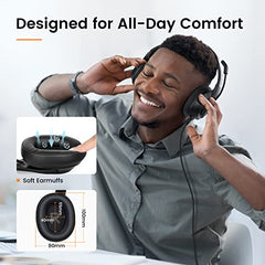 EH2 Black Headset with ENC, Over- Ear Computer Headphones for Professional Calling, Call Centre and Work from Home WFH