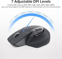 Rapoo MT760L Ergonomic MultiDevice Mouse, Rechargeable, Onboard Memory, Blk