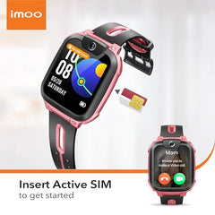 imoo Watch Phone Z1, 4G Smart Watch for Kids with Real-Time HD Video & Phone Call, Smart Watch for Girls with Real-Time GPS Location, Smartwatch for Boys with IPX8 Water Resistance (Pink)