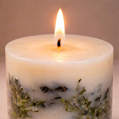 Goyoham | Berry Blush Botanical Candle, 70 Hour Burn Time | Large - 4 x 4 Inch, 750g, Unscented | Handcrafted with Natural Botanicals, Lead-Free Wick |