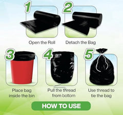 Newtone Garbage Bags | Large 24 x 32 Inches | 60 Bags (15 Bags X 4 Rolls) | Dustbin/Trash bin | Box Packing | (Black) - Perforated Box for Easy Dispensing