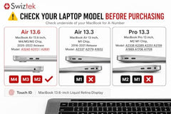 Swiztek Clear Case for MacBook Air 13.6 M4 M3 M2 A3240 A3113