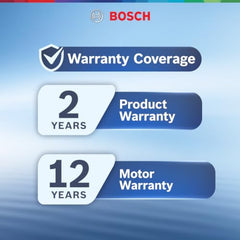 Bosch 7 kg 5 Star Fully Automatic Top Load Washing Machine,PowerWave Wash,Inbuilt Dual Lint Filter, Stainless Steel VarioDrum with 5 fin Pulsator, Water Save, Flex Drain, Dark Grey (WOE70AH0IN)