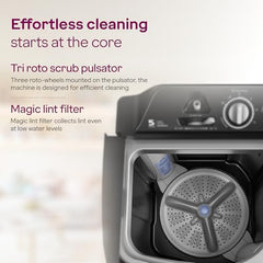 Godrej 8Kg 5 Star with 5 Years Comprehensive Warrnaty, Wash Upto 8 King Size Bedsheets, 370W PowerMax Motor, Magic Lint Fliter, Semi Automatic Washing Machine(WSEDGE CLS 80 5.0 EN2 MCSGR,Crystal Grey)