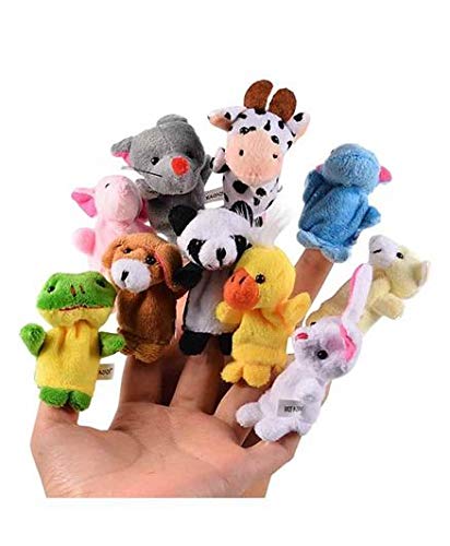 syga Plush Animal Finger Puppets Multi Color - 10 Pieces