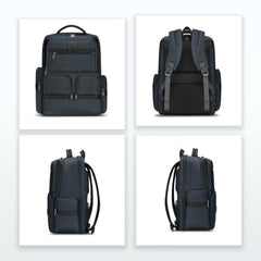 RARE RABBIT VEJER Nylon Texture Backpack, USB Charging Port, Water Repellent, 24L (Blue)