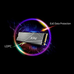 XPG ADATA GAMMIX S70 Blade M.2 NVME 1TB PCIe Gen4x4 2280 Internal Solid State Drive/SSD, Read/Write Speed Up to 7,400/6800 MB/s - (AGAMMIXS70B-1T-CS) Compatible with PC, Laptop and Play Station 5