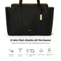 MOKOBARA Sunflower Tote 18L Laptop Bag 14 Inch Office Travel Handbag Beige | Stylish Purse College Girls Ladies Shoulder Bag Latest Waterproof Vegan Leather Tech Sleeve Luggage Strap Organizer Pocket