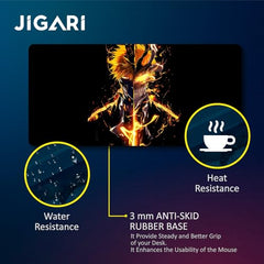 JIGARI Extended Anime Large Mouse Pad (11 x 23 Inch) | Gaming Mousepad for Laptop, Desktop & Keyboard | Smooth Surface | Anti-Slip Rubber Base (Zoro - Sword Master - One Piece (P08))
