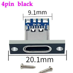 Universal Hub Pack of 4 4-Pin USB 3.1 Type-C Female Connector – Easy-Solder Charging Jack for Robotics and IoT Projects
