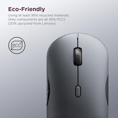 Lenovo 700 Multi-Device Wireless Silent Mouse, Bluetooth 5.3 or USB-A 2.4Ghz, Upto 5million Button clicks, 4000 DPI, Soft Touch Grip, Programmable Buttons, Dynamic Scroll Wheel, Seashell