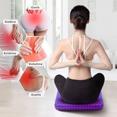 FOURTHSKY Silicone Gel Seat Cushion, Rectangular Office Chair, Car Seat & Wheelchair, Orthopedic Pressure Relief, Non-Slip Washable Cover, Ergonomic, Home, Travel, Desk Chair
