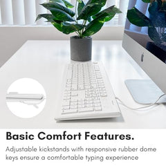 Macally 104 Key Full-Size USB Keyboard with Short-Cut Keys for Mac (MKEYE, White)