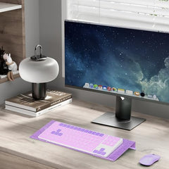 Beego Ergonomic Computer Keyboard Stand Holder Clear Acrylic Keyboard Riser Tilted Keyboard Holder Keyboard Tray with Lightpink Non-Slip Strip for Easy Typing at Home School Office Desk Accessories